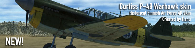 Historical Finnish P-40E Warhawk 4K skin. Historical Finnish P-40E Warhawk 4K skin.